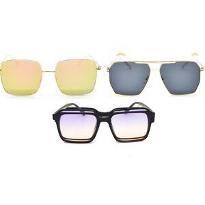 Chic Sunglasses Bundle – Set of 3 Stylish Gradient and Tinted Sunglasses